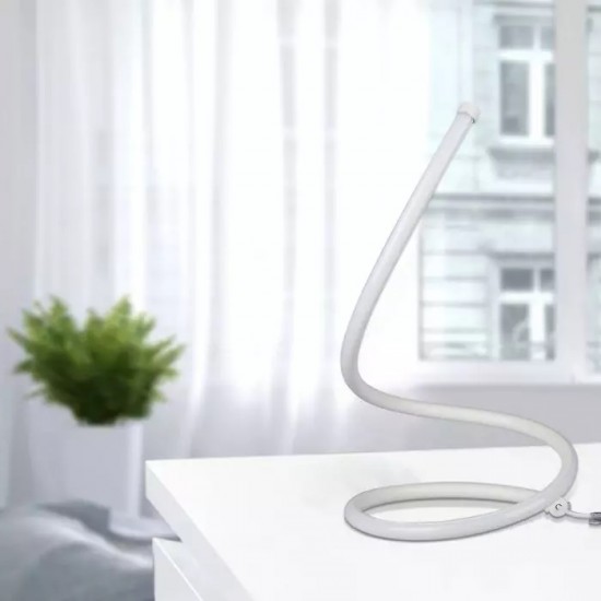 Lampa LED de birou Alba Designer 20W cu cablu si intrerupator Alb Cald