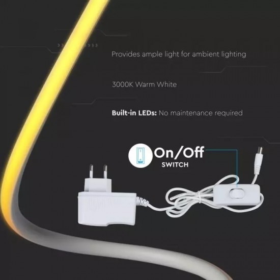Lampa LED de birou Alba Designer 20W cu cablu si intrerupator Alb Cald