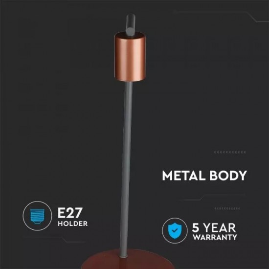 Lampa de birou designer bronz cu soclu E27 si intrerupator