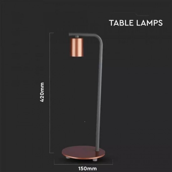 Lampa de birou designer bronz cu soclu E27 si intrerupator