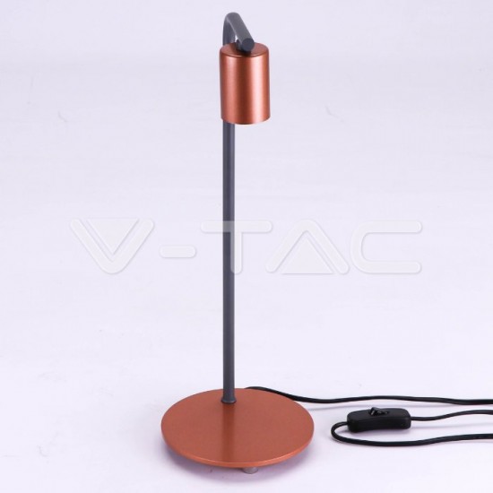 Lampa de birou designer bronz cu soclu E27 si intrerupator