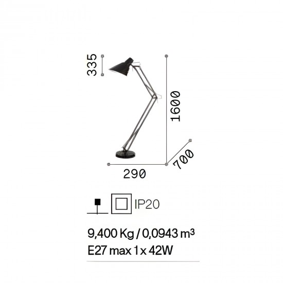 Lampadar SALLY cu dulie E27 1600mm finisaj alb IP20