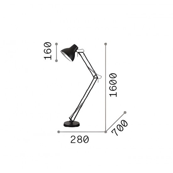 Lampadar WALLY cu dulie E27 1600mm finisaj alb IP20