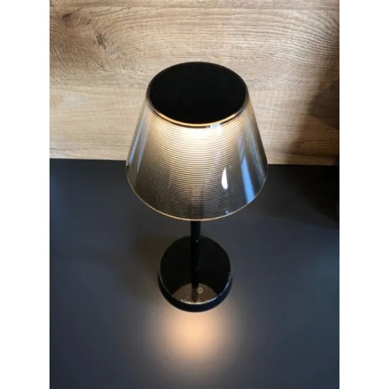 Veioza LED de exterior LOLITA 2.8W dimabila cu touch cablu USB si adaptor finisaj negru lumina calda IP54