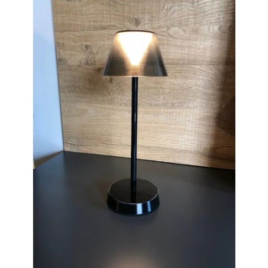 Veioza LED de exterior LOLITA 2.8W dimabila cu touch cablu USB si adaptor finisaj negru lumina calda IP54