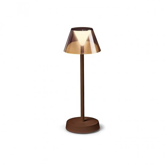 Veioza LED de exterior LOLITA 2.8W dimabila cu touch cablu USB si adaptor finisaj cafeniu lumina calda IP54
