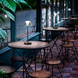 Veioza LED de exterior LOLITA 2.8W dimabila cu touch cablu USB si adaptor finisaj gri lumina calda IP54