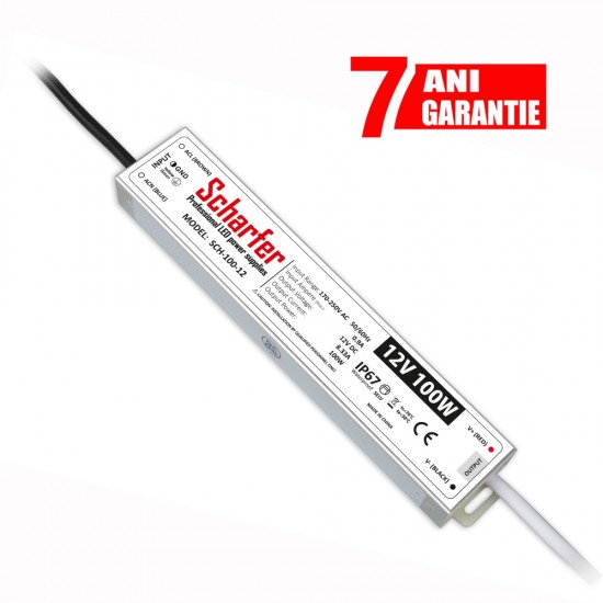 Sursa de alimentare pentru banda LED de exterior 100W 12V IP67