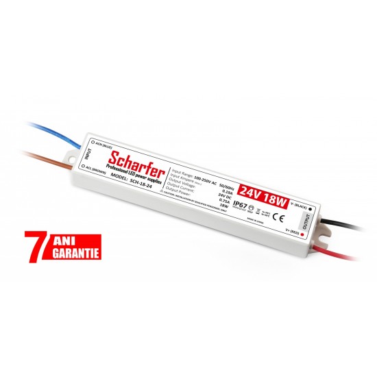 Sursa de alimentare pentru banda LED de exterior 18W 24V IP67