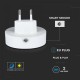 Lampa de veghe LED 0.45W cip Samsung rotunda cu doua porturi USB