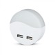 Lampa de veghe LED 0.45W cip Samsung rotunda cu doua porturi USB