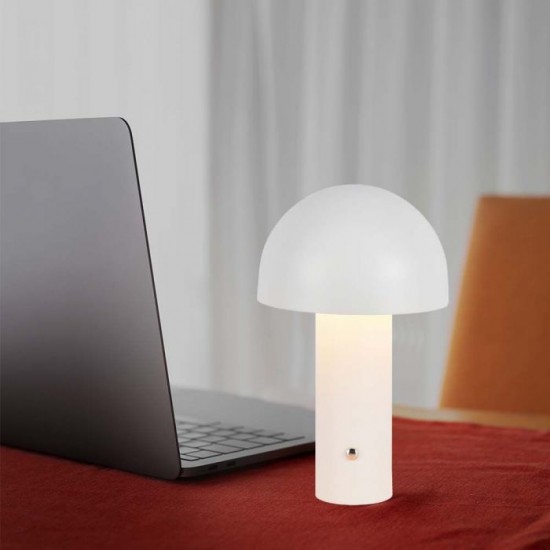 Veioza LED 3W 250mm dimabila cu touch si baterie reincarcabila cablu port USB 3in1 corp alb IP20
