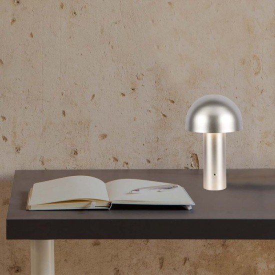 Veioza LED 3W 250mm dimabila cu touch si baterie reincarcabila cablu port USB 3in1 champagne IP20