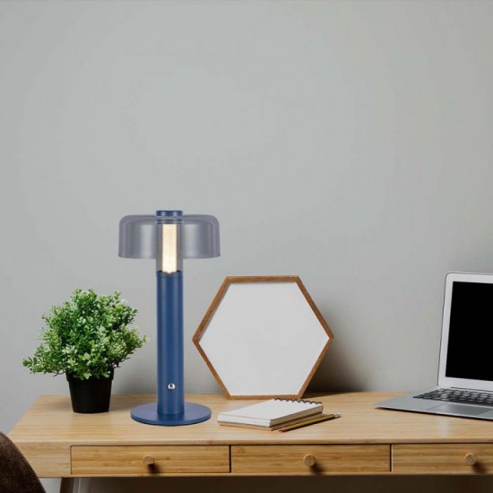 Veioza LED 1W dimabila cu touch si baterie reincarcabila cablu port USB corp violet 300mm lumina calda IP20