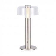 Veioza LED 1W dimabila cu touch si baterie reincarcabila cablu port USB champagne 300mm lumina calda IP20