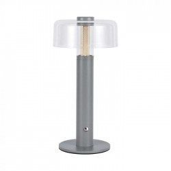 Veioza LED 1W dimabila cu touch si baterie reincarcabila cablu port USB corp gri 300mm lumina calda IP20