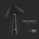 Veioza LED 3W 240mm dimabila cu touch si baterie reincarcabila cablu port USB 3in1 corp negru IP20