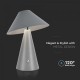 Veioza LED 3W 240mm dimabila cu touch si baterie reincarcabila cablu port USB 3in1 corp gri IP20