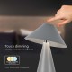 Veioza LED 3W 240mm dimabila cu touch si baterie reincarcabila cablu port USB 3in1 corp gri IP20