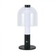 Veioza LED 2W 300mm dimabila cu touch si baterie reincarcabila cablu port USB 3in1 corp negru abajur sticla IP20