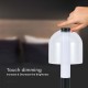 Veioza LED 2W 300mm dimabila cu touch si baterie reincarcabila cablu port USB 3in1 corp negru abajur sticla IP20