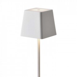 Veioza LED de exterior 2W patrata dimabila cu touch cablu port USB tip C corp alb lumina calda IP54