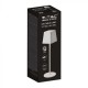 Veioza LED de exterior 2W patrata dimabila cu touch cablu port USB tip C corp alb lumina calda IP54