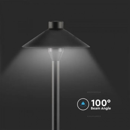Stalpisor LED de gradina 7W cip Samsung IP65 din aluminiu corp negru cu tarus
