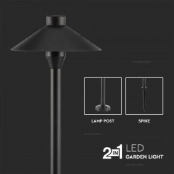Stalpisor LED de gradina 7W cip Samsung IP65 din aluminiu corp negru cu tarus