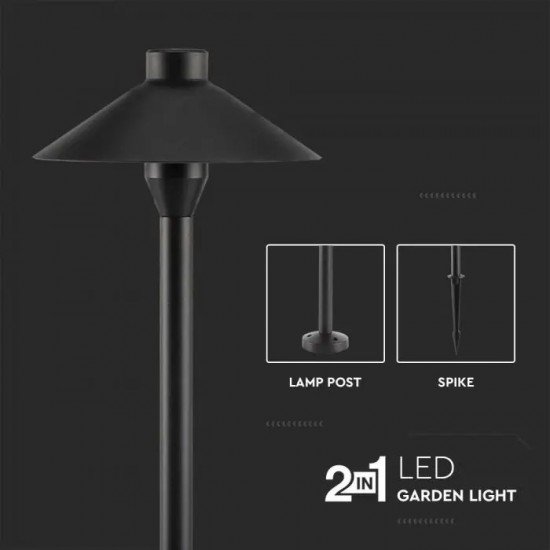 Stalpisor LED de gradina 7W cip Samsung IP65 din aluminiu corp negru cu tarus