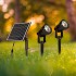 Set 2 buc tarusi LED de gradina 2x1.2W cu panou solar corp negru lumina calda IP65 cablu 4m