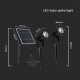 Set 2 buc tarusi LED de gradina 2x1.2W cu panou solar corp negru lumina calda IP65 cablu 4m