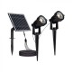 Set 2 buc tarusi LED de gradina 2x1.2W cu panou solar corp negru lumina calda IP65 cablu 4m