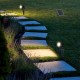 Set 2 buc tarusi LED de gradina 2x1.2W cu panou solar corp negru lumina calda IP65 cablu 4m