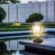 Lampadar LED solar de gradina 2W cu senzor negru mat lumina calda+rece IP65