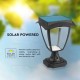 Lampadar LED solar de gradina 2W cu senzor negru mat lumina calda+rece IP65