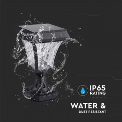 Lampadar LED solar de gradina 2W cu senzor negru dispersor mat lumina 3in1 IP65