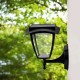 Aplica LED solara de perete 2W cu senzor negru mat geam transparent lumina calda+rece IP65