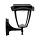 Aplica LED solara de perete 2W cu senzor negru mat geam transparent lumina calda+rece IP65