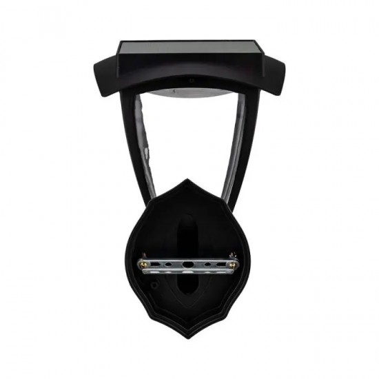 Aplica LED solara de perete 2W cu senzor negru mat geam transparent lumina calda+rece IP65