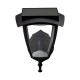 Aplica LED solara de perete 2W cu senzor negru mat geam transparent lumina calda+rece IP65