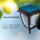Aplica LED solara de perete 2W cu senzor negru mat geam transparent lumina calda+rece IP65