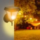 Aplica LED solara de perete 2W cu senzor negru mat lumina calda+rece IP65