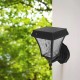 Aplica LED solara de perete 2W cu senzor negru mat lumina calda+rece IP65