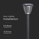 Stalpisor LED solar de gradina 2W cu senzor 93cm negru mat lumina calda+rece IP65