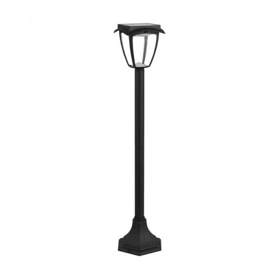 Stalpisor LED solar de gradina 2W cu senzor 93cm negru mat lumina calda+rece IP65