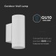 Aplica de perete cu dulie 2xGU10 rotunda iluminare sus jos alba IP54