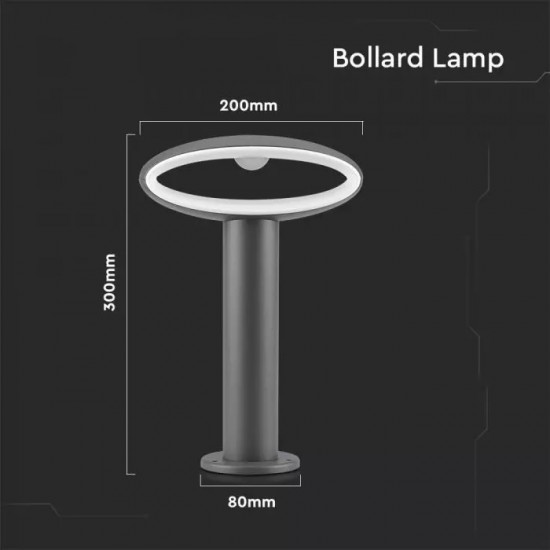 Stalpisor LED de gradina 9W din aluminiu gri inchis 30cm