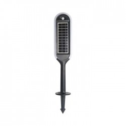 Stalpisor LED solar de gradina 5W cu pichet si senzor de lumina corp alb negru IP65