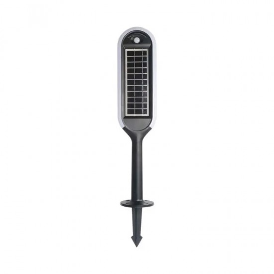 Stalpisor LED solar de gradina 5W cu pichet si senzor de lumina corp alb negru IP65